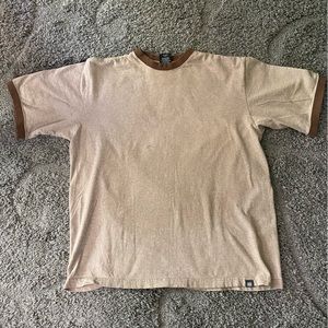 Anchor Blue T-shirt, Size: XL, Color: Tan with brown trim. Material: 100% cotton